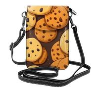 Piccola borsa per telefono cellulare 7,6 x 4,9 pollici YYHHAOFA Cookies Food Chocolate chip biscotti immagine alla moda, pratica, multifunzionale in pelle a tracolla custodia per telefono per le donne