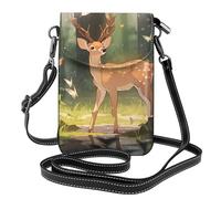 Piccola borsa per telefono cellulare 7,6 x 4,9 pollici YYHWHJDE Bambi modello alla moda, pratico, multifunzionale in pelle a tracolla custodia per telefono da donna