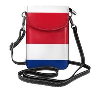 Piccola borsa per telefono cellulare 7,6 x 4,9 pollici YYHWHJDE bandiera del Costa Rica modello alla moda, pratico, multifunzionale in pelle a tracolla custodia per telefono con patta per le donne
