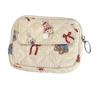 Piccola borsa portaoggetti per ragazze e donne, portamonete a forma di cartone animato, portamonete trapuntato floreale, Bambola Medite
