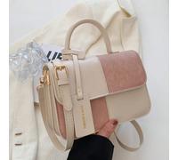 Piccola borsa quadrata con risvolto bicolore e accessori, popolare quest'anno con una texture di fusione di stile, borsa a tracolla elegante per pendolarismo, borsa quadrata piccola, borsa da donna co