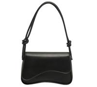 Piccola borsa quadrata in pelle PU borse a tracolla facile accesso chiusura lavoro ascellare borsa per donne e ragazze chiusura borsa, Nero , One Size