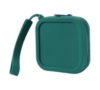 Piccola borsa quadrata in silicone piccola borsa portamonete borsa di immagazzinaggio per l'organizzazione della moneta auricolare gioielli cavo di ricarica sacchetto in silicone, Verde scuro