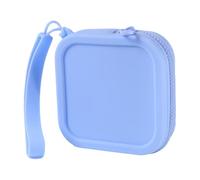 Piccola borsa quadrata in silicone piccola borsa portamonete borsa di immagazzinaggio per l'organizzazione della moneta auricolare gioielli cavo di ricarica sacchetto in silicone, blu cielo
