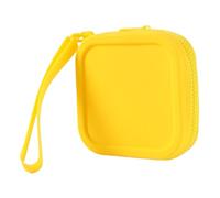 Piccola borsa quadrata in silicone piccola borsa portamonete borsa di immagazzinaggio per l'organizzazione della moneta auricolare gioielli cavo di ricarica sacchetto in silicone, Giallo