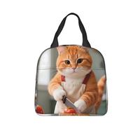 Piccola borsa termica per il pranzo con gatto cuoco, borsa termica per il pranzo, per lavoro, picnic, spiaggia