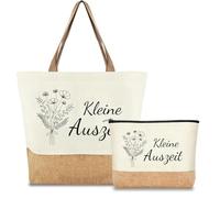 Piccola borsa & trousse per cosmetici da donna, borsa per la spesa, grande con manico robusto e borsa per cosmetici, piccola con chiusura lampo, pratico regalo per il benessere per le donne