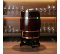 Piccola Botte di Legno con Supporto Stile Rustico per Bar, Feste