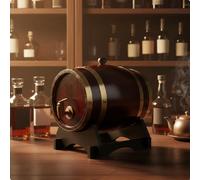 Piccola Botte di Legno con Supporto Stile Rustico per Bar, Feste