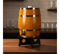 Piccola Botte di Legno con Supporto Stile Rustico per Ristorante, Cantina