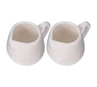 Piccola Brocca in Ceramica da 100ml con Manico, Set da 2 Pezzi | Beccuccio Antigoccia, Presa Confortevole, Bianco, Stile Semplice e Chic, per Salse e Latte