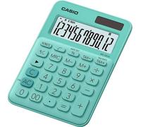 Piccola calcolatrice da tavolo Casio MS-20UC - Schermo LCD a 12 cifre - Alimentazione solare e a batteria - Colore verde NEW