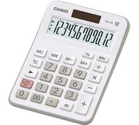 Piccola calcolatrice da tavolo Casio MX-12B - Schermo LCD a 12 cifre - Solare e batteria - Bianco