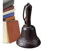 Piccola campana in ghisa, decorazione per la scuola, in stile retrò, portatile, per chiamare, attenzione, scuola, chiesa, matrimonio, casa