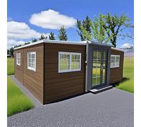 Piccola casa da vivere per adulti con 2 camere da letto, 1 cucina e bagno, contenitore modulare espandibile casa portatile moderna perfetta per chalet da sci, cabina di caccia