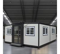 Piccola casa in cui vivere per adulti, impermeabile prefabbricata di lusso villa espandibile contenitore casa prefabbricata 20 piedi casa mobile 2 letto 1 bagno soggiorno e cucina