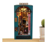 Piccola casa, leggio - Storia orientale, modello assemblato a mano, creativo | Kit angolo lettura, bambola in miniatura con luce a LED, puzzle 3D in legno per adulti, adolescenti e principianti, arred