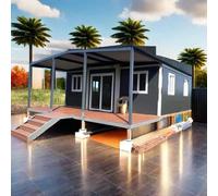 Piccola casa modulare con interni efficienti per la vita familiare | Casa contenitore con zone soggiorno pratiche, ideale per alloggi familiari, suite per ospiti, camere in cortile