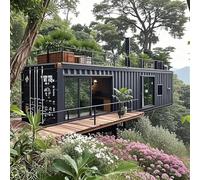 Piccola casa modulare prefabbricata di lusso - Ufficio mobile personalizzabile e bar con camera da letto, cucina completa e bagno | Casa contenitore portatile da 20 ft/40 piedi per cortile, studio o