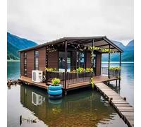 Piccola casa prefabbricata da 20FT con terrazza e tetto A-Frame - Casa contenitore moderna pieghevole, villa portatile di lusso con cucina, bagno e terrazza, cabina modulare espandibile per campeggio