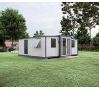 Piccola casa prefabbricata portatile in cui vivere per adulti - Casa contenitore espandibile da 20FT con 2 camere da letto, bagno e cucina completamente attrezzati | Casa modulare pieghevole mobile in