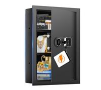 Piccola Cassaforte da Murare Interamente In Acciaio Serratura a Combinazione Elettronica Cassaforte Due Metodi di Apertura Safe per La Casa, L'hotel e L'ufficio