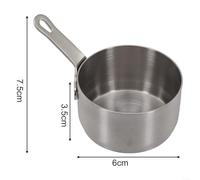 Piccola casseruola in acciaio inox da 100 ml con manico lungo e foro per appendere per cucinare latte, caffè, salse e alimenti per bambini (argento M)