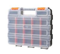 Piccola cassetta degli attrezzi - Organizer trasparente a 34 scomparti, coperchio trasparente double face, separatori rimovibili, scatola di plastica | viti portatili chiodi bulloni dadi