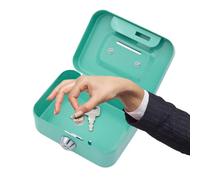 Piccola cassetta di sicurezza | Cassetta di sicurezza con serratura a chiave Mini cassetta di Cassetta di in metallo | Banca di monete in metallo portatile robusta per la raccolta