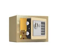 Piccola cassetta di sicurezza Mini cassaforte chiave password, doppia assicurazione antifurto casa cassetta di sicurezza antincendio per ufficio (uno stile oro)