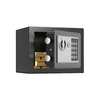 Piccola cassetta di sicurezza Mini cassaforte chiave password, doppia assicurazione antifurto Cassetta di sicurezza domestica Cassaforte antincendio per ufficio (uno stile nero)