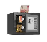 Piccola cassetta di sicurezza Mini cassaforte chiave password, doppia assicurazione antifurto Cassetta di sicurezza domestica Cassaforte antincendio per ufficio (stile B nero)