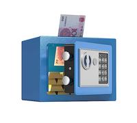 Piccola cassetta di sicurezza Mini cassaforte chiave password, doppia assicurazione antifurto Cassetta di sicurezza domestica Cassaforte antincendio per ufficio (stile B blu)