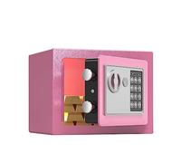 Piccola cassetta di sicurezza Mini cassaforte chiave password, doppia assicurazione antifurto Cassetta di sicurezza domestica Cassaforte antincendio per ufficio (uno stile rosa)