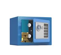 Piccola cassetta di sicurezza Mini cassaforte chiave password, doppia assicurazione antifurto Cassetta di sicurezza domestica Cassaforte antincendio per ufficio (uno stile blu)