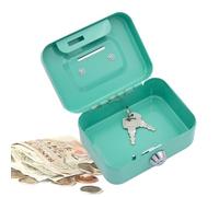 Piccola cassetta di sicurezza per soldi,Cassetta di sicurezza in metallo con serratura a chiave, mini cassetta di | Cassetta di per soldi, robusta banca di monete in metallo per ba