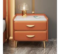 Piccola cassettiera stretta, comodino con 2 cassetti per camera da letto, set di mobili per camera da letto, tavolino compatto, divano per soggiorno, arancione, 45 x 40 x