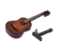 Piccola chitarra acustica in legno dettagliata ornamento chitarra scultura per gli appassionati di musica e decorazioni per la casa modello desktop con pioli di accordatura