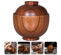 Piccola ciotola di legno con coperchio antiscade anti-drop ciotola in legno