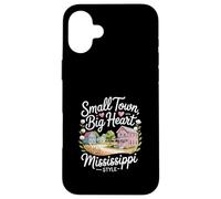 Piccola città storica del Mississippi, grande cuore in stile Mississippi Custodia per iPhone 16 Plus