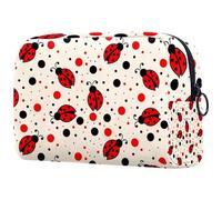 Piccola coccinella e pois Ploka borsa per cosmetici da donna, borsa da viaggio grande per trucchi pratica borsa organizer con cerniera, Multi, 18.5x7.5x13cm/7.3x3x5.1in, Beauty case