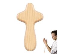 Piccola croce da preghiera versatile, in legno, facile da usare per interni | Croce portatile in legno, croce adesiva, croce di Gesù, regalo a forma di palma, regalo cristiano per la chiesa