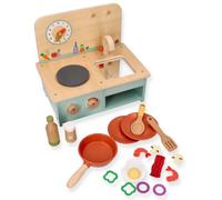 Piccola cucina in legno con accessori