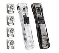 Piccola Cucitrice Portatile - Piegatrice Compatta Portatile Con 200 Clip Riutilizzabili, Raccoglitore Per Carta Da Scrivania, Mini Strumento Di Organizzazione Della Scrivania | Rilegatura Efficiente D