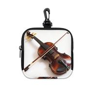 Piccola custodia impermeabile con cerniera e archetto per violino, in neoprene, per auricolari, portachiavi