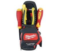 Piccola custodia per attrezzi con clip da cintura, piccola tasca portautensili, organizer per attrezzi da lavoro e porta coltelli (6 tasche)