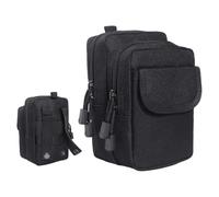 Piccola Custodia Tattica MOLLE, Organizer Multiuso da Cintura | Porta telefono e utensili, Compatto portaoggetti per primo soccorso, Nylon 600D, Resistente all'acqua(Black)