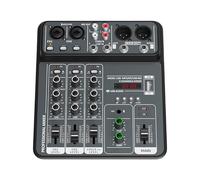Piccola Dimensioni 4 Canali USB Mixing Console Portatile Sound Mixer Corpo In Metallo Per Karaoke Canzoni Nero Grigio Metallo Mixer