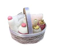 Piccola Dollhouses Cestino da Bagno Dettagliato Con Vari Pezzi di Tessuto Robusto 1 12 Scala Collezionabile Uso Occasionale Dollhouses Accessori