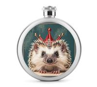 Piccola fiaschetta a forma di corona, per liquori, 141,7 g, in acciaio inox, a prova di perdite, portatile, per esterni, campeggio, viaggi, regali